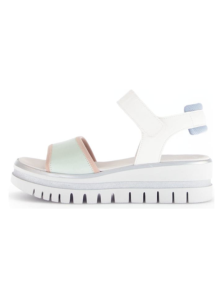 Gabor Leder-Sandaletten in Weiß/ Mint - 39