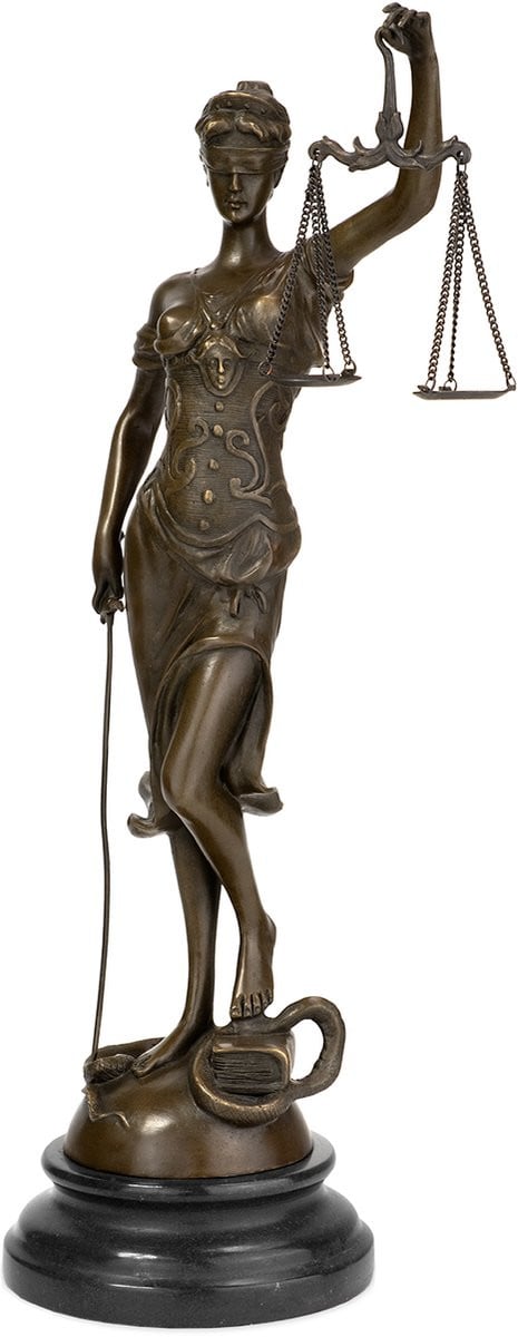 Moritz Bronzen Beeld Vrouwe Justitia Sculptuur Hoogte: 40 cm