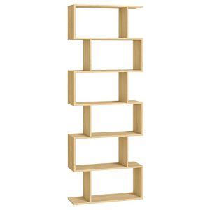Vasagle Bücherregal LBC061T70, eiche, aus Holz, 6 Fächer, 70 x 190,5 x 24cm