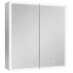 SAT Spiegelschrank mit Beleuchtung 65x70 cm Aluminium SATZGALED6570AL