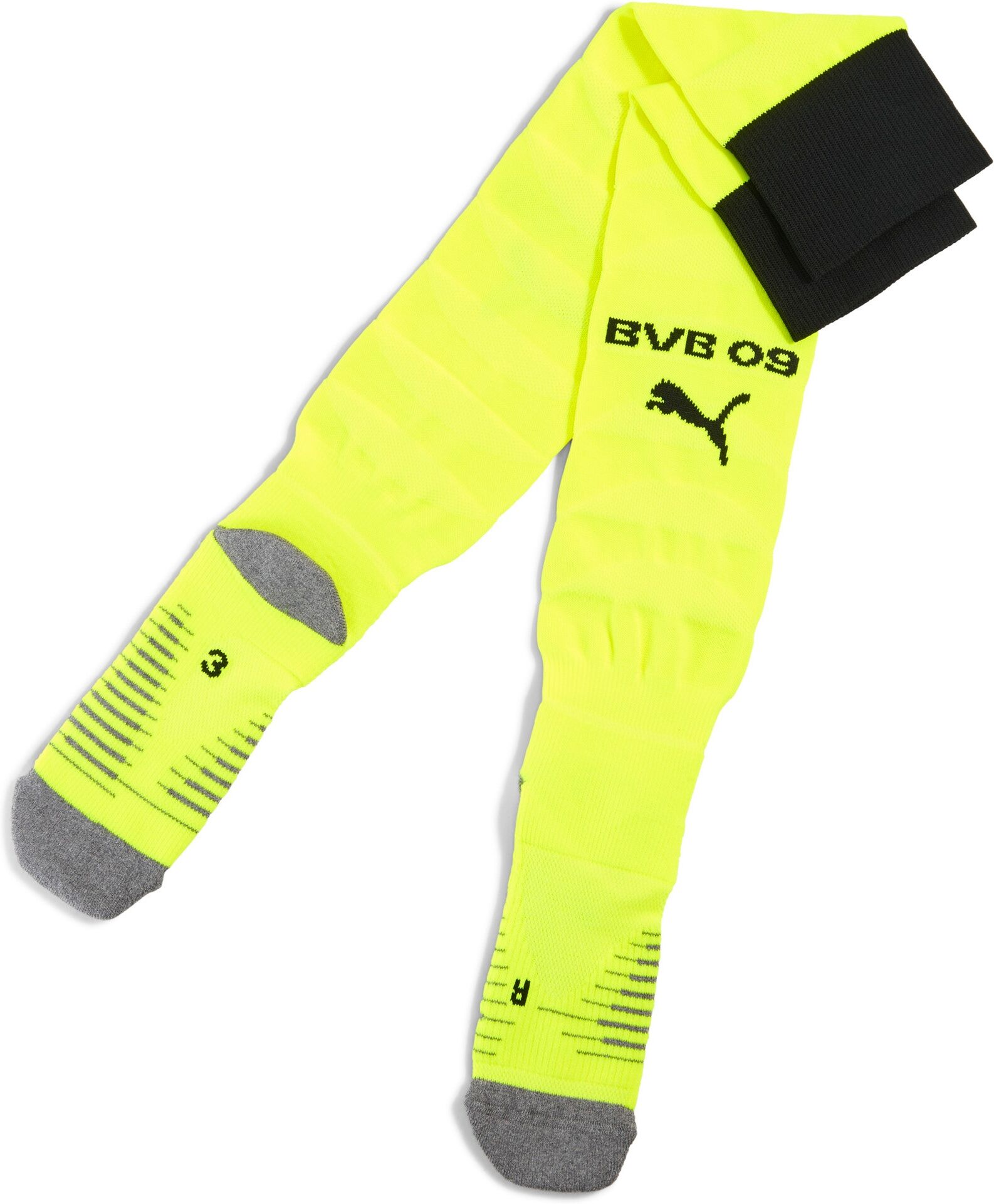 Fussballstutzen PUMA "BVB MESH AND CUFF SOCKS REPLICA", Herren, Gr. 47-49, gelb alert, puma schwarz, Obermaterial: 68% Polyester, 18% Baumwolle, 12% Polyamid, 2% Elasthan, gemustert, Socken Fussballstutzen, für Erwachsene, sportlicher Stil gelb alert, pum