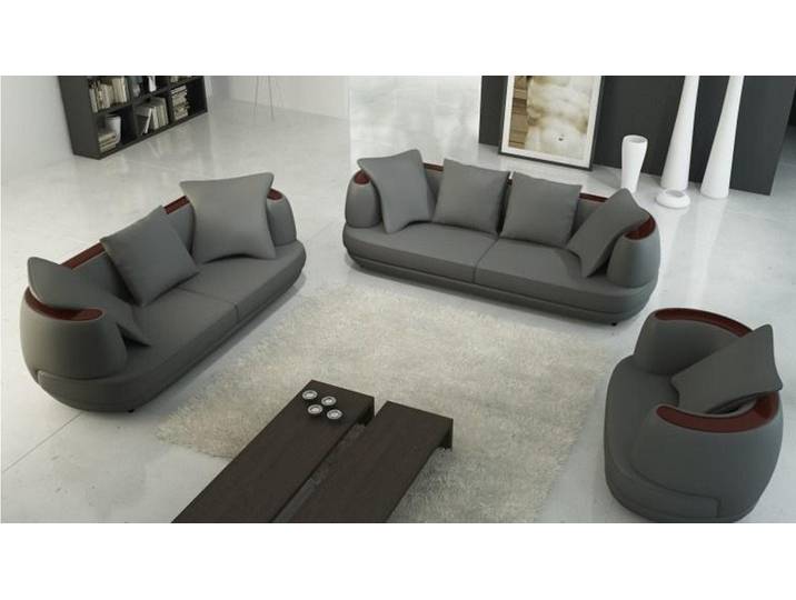 Xlmoebel Sofa Ledersofa mit USB-Anschluss und weichen Polstern, Hergestellt in Europa