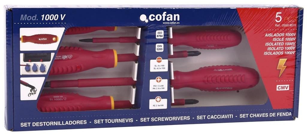 CoFan Set van 5 schroevendraaiers 1000V
