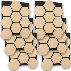 TecTake GmbH tectake Akustikpaneele Sonic Shield Schallabsorber MDF Wandpanel Eiche 76x62x1,8cm Akustik Wandverkleidung