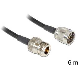 Delock WLAN-Antennen Anschlusskabel [1x N-Stecker - 1x N-Buchse] 6 m Schwarz 88683