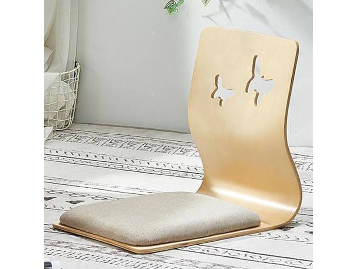 Enigmaire Tatami Stuhl,Meditationsstuhl Mit RüCkenstüTze,Bodenstuhl Sitz Mit Kissen,VielfäLtige EinsatzmöGlichkeiten,Geeignet FüR Fernsehen,Gaming,Meditation,Lesen