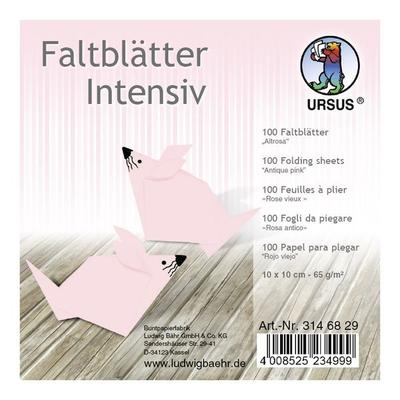 URSUS Faltblätter Intensiv, 10 x 10 cm, altrosa