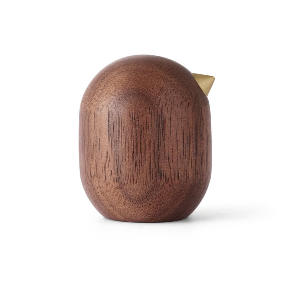 Normann Copenhagen Little Bird decoratief figuur walnoot 4,5 cm