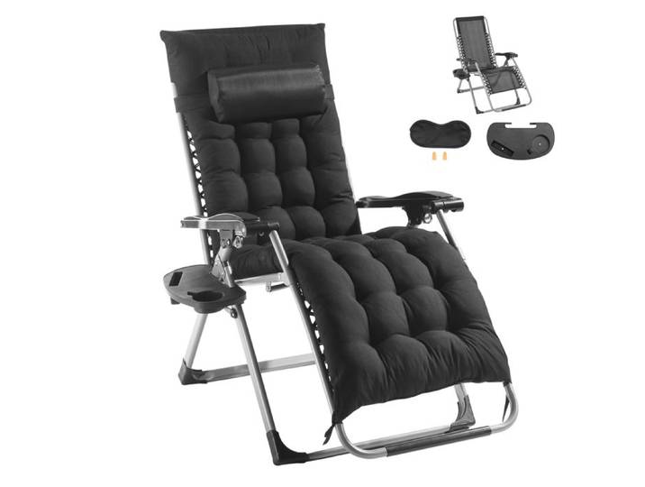 Chaise Zéro Gravité - DUOKU - HQB-FAN001 - Supporte 500 lb - Réglable 90°-170° - Noir