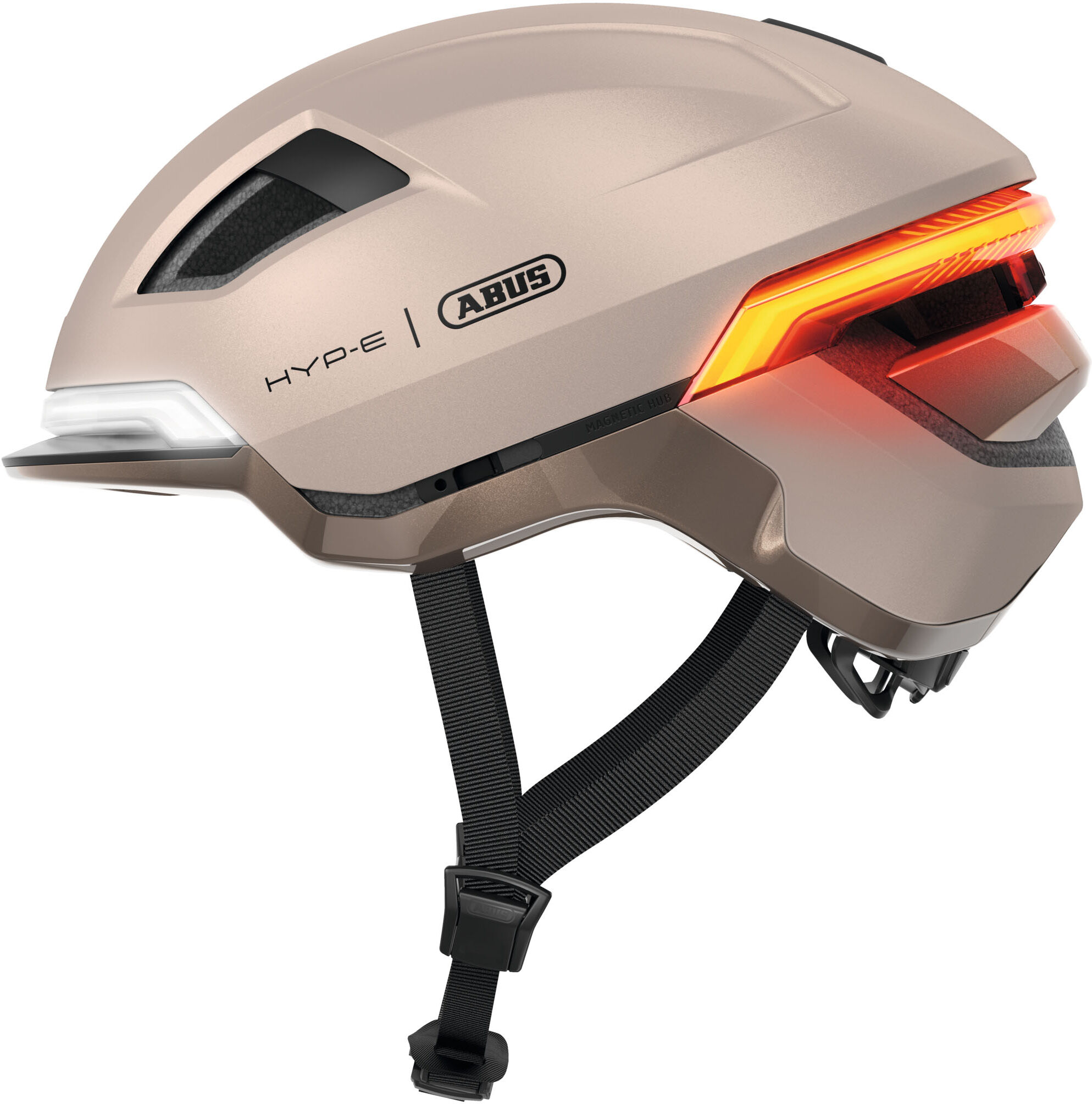 Fahrradhelm ABUS "HYP-E" Gr. S, beige (beige (champagne gold)), Helme, S Kopfumfang: 51cm - 55cm