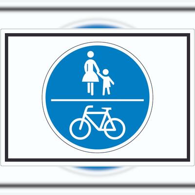 HB-Druck Fußgänger und Radfahrer frei Symbol Aufkleber A8 (52x74mm)