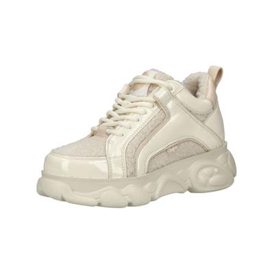 Plateausneaker BUFFALO "Buffalo Sneaker Lederimitat/Textil", Damen, Gr. 38, beige (cream), Lederimitat, Textil, Schuhe Plateausneaker