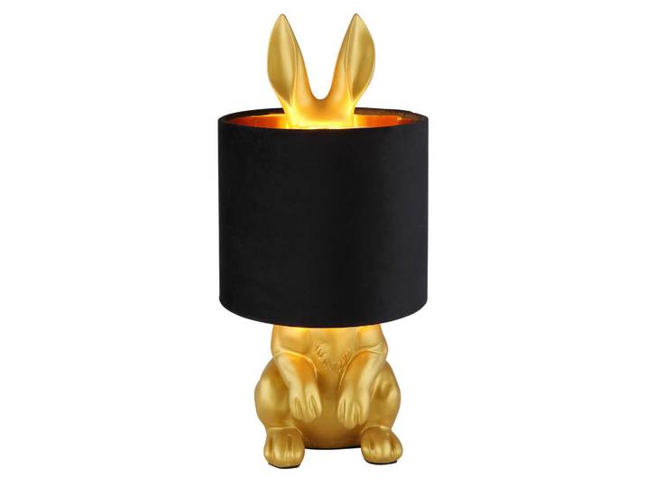Globo Tischleuchte Rabbit, Schwarz, 41 cm, CE, Wippschalter, Lampen & Leuchten, Innenbeleuchtung, Tischlampen, Tischlampen