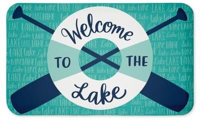 "Stupell Welcome Lake Float & Paddles Printed Anti-Fatigue Floor Mat, design by Amanda McGee, 30""x18"""