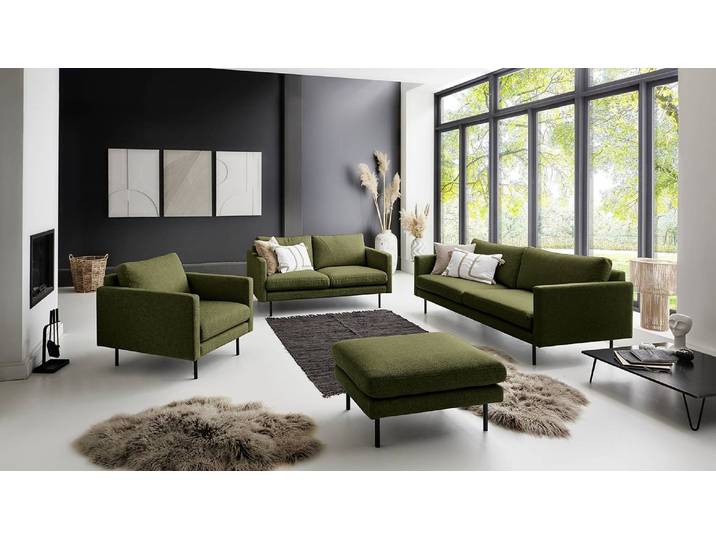 Fauteuil Vert Tissu structuré Foxy 80 x 82 x 94cm