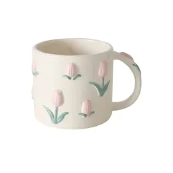 Becher Tulpen   , weiß , Steinzeug/Steingut , Maße (cm): H: 9,5  Ø: 10.5