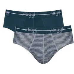 Sloggi 2P For Men Start Midi Grau gestreift Baumwolle Large Herren