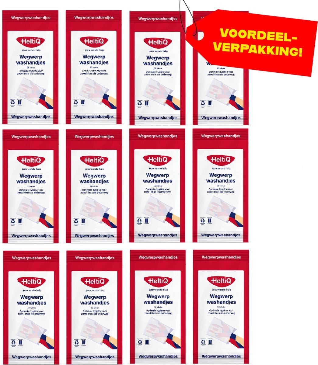 HeltiQ Wegwerp Washandjes voor volwassenen - 50 stuks