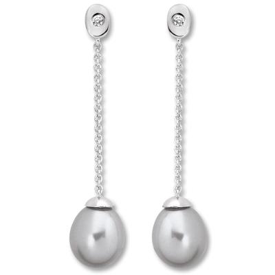 Paar Ohrhänger ONE ELEMENT "Zirkonia Ohrringe Ohrhänger aus 925 Silber", silber, Ohrringe, Damen, Damen,mit Zirkonia, Perlen Silber 925 (Sterlingsilber), Perlen, Silber 925 (Sterlingsilber), Ausdruck von Individualität – dezent, bedeutungsvoll, nah...