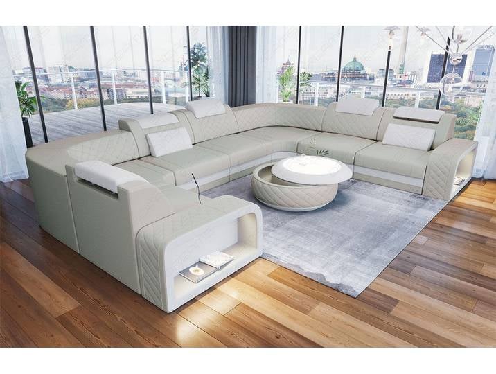 Mini Sofa Foggia U-Form aus Leder