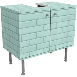 WASCHBECKENUNTERSCHRANK Keramikfliesen türkis 60/55/35 cm