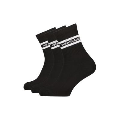 Tennissocken ALIFE & KICKIN, Damen, Gr. 35-38, schwarz, 75% Baumwolle, 20% Polyester, 3% Polyamid, 2% Elasthan, Socken Tennissocken, sportliche Tennissocken mit Streifen, aus Baumwolle mit weichem Bund