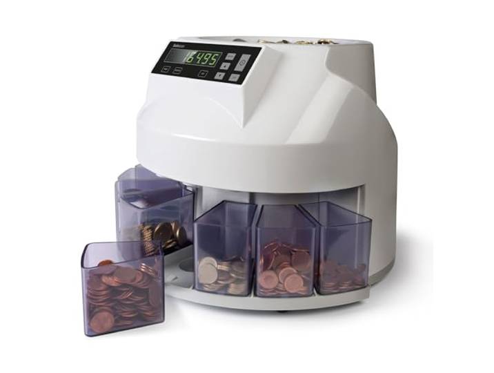 Safescan 1250 EUR - Compteuse trieuse de pièces - Trieuse de Monnaie Compte et trie les pièces mélangées - Comptage quantité & valeur - Monaiyeur de pièces - Trie les pièces par dénomination