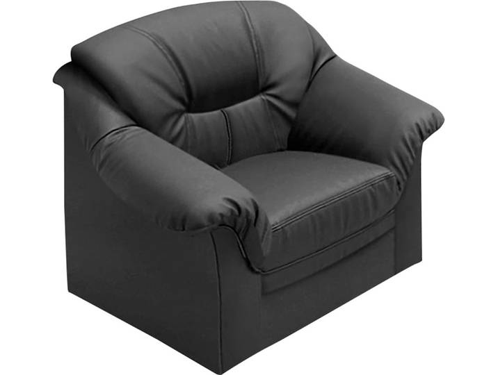 Sessel DOMO COLLECTION Montana Kunstleder-Bezug, zeitlos und elegant , schwarz, B:102cm H:84cm T:82cm, SOFTLUX-Kunstleder;Luxus-Kunstleder, Korpus in farblich passendem SOFTLUX-Kunstleder;NaturLEDER, echtes Rindsleder in Sitz und Rücken, Sessel, Sessel