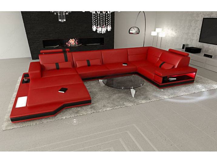 Sofa Messana U-Form in Leder