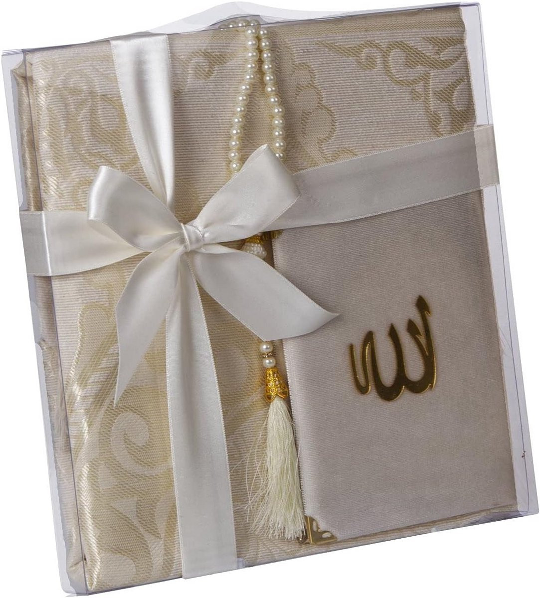 Complete Islamitische Gebedsset met Gebedskleed, Koran en Gebedskralen voor volwassenen