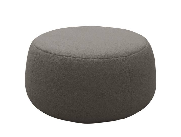 Pouf en tissu 75 x 42 x 75cm Gris Tissu Bouclé Nola: Gris foncé