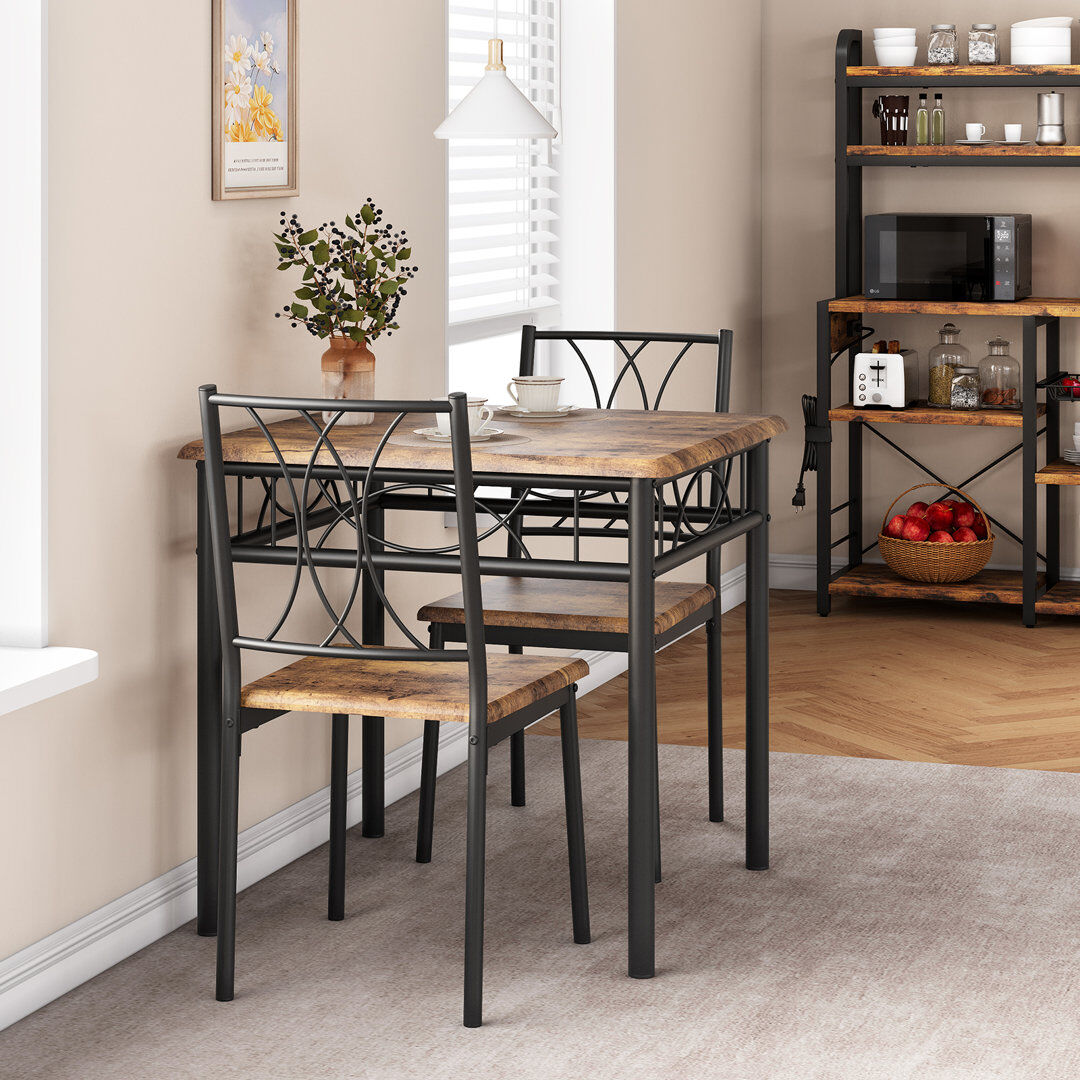 Canora Grey 2 -Person Dining Set Black/Grey/Grey