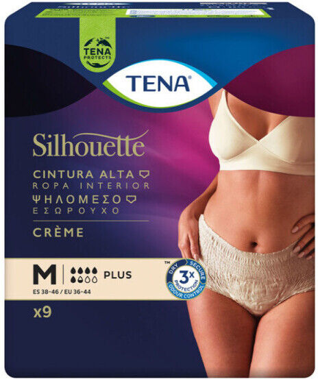Tena Silhouette Cream High Waist Size M 9 Units