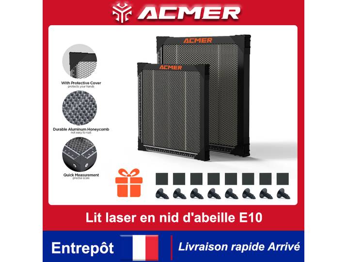 ACMER E10 Table de travail en nid d'abeille lit universel en nid d'abeille Protection de bureau échappement de fumée pour Machine de graveur Laser