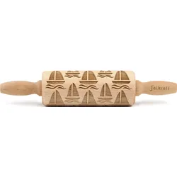 Teigroller FOLKROLL "3D-Motiv-Teigrolle", braun, L:23cm, Teigroller, Boot