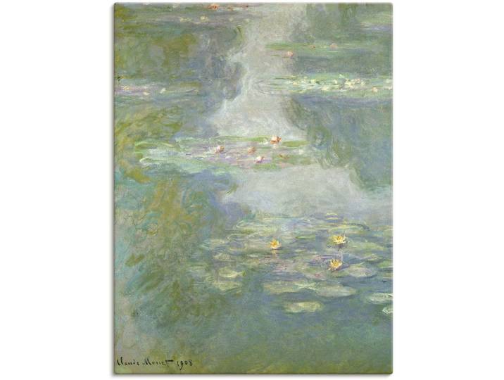 Leinwandbild ARTLAND Seerosen (Wasserlandschaft). 1908. , grün (farbe bild(er): grün), B:45cm H:60cm, Bilder, Leinwandbild, auf Holzrahmen gespannt