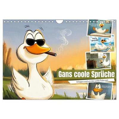 Gans coole Sprüche (Wandkalender 2027 DIN A4 quer), CALVENDO Monatskalender