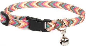 Uplift Treasures Geometric Print Adjustable Cat Collar With Bell a