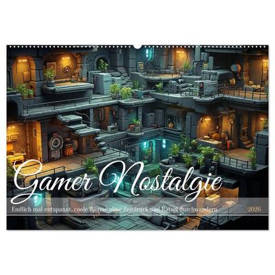 Gamer Nostalgie (Wandkalender 2026 DIN A2 quer), CALVENDO Monatskalender