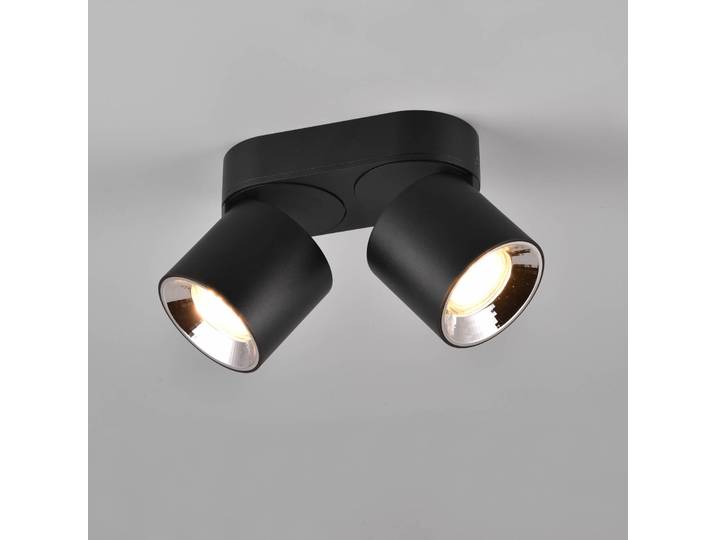 Trio Lighting Deckenstrahler Guayana GU10 zweiflammig schwarz, schwarz, für Wohn- / Esszimmer, Metall, Modern, Deckenlampe
