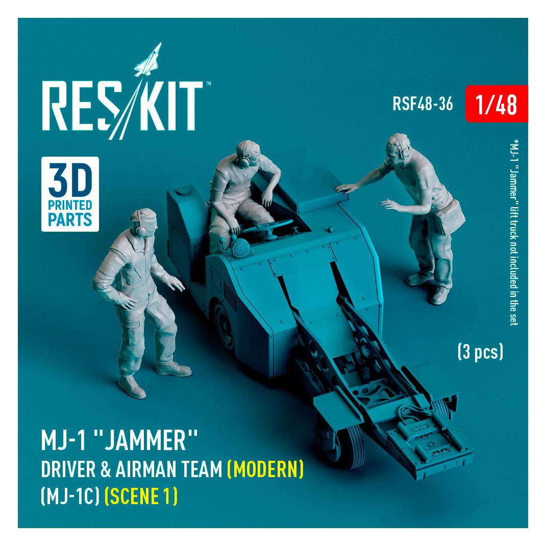 ResKit MJ-1 Jammer Driver & airman team (Modern) (MJ-1C) (scene 1) (3 pcs) (3D Printed) (RSF48-0036)
