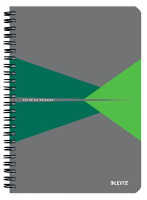 Notizbuch Leitz Office, DIN A5, 90 karierte Blatt, Spiralbindung, Kunststoff-Einband, FSC®-zertifiziert, grün