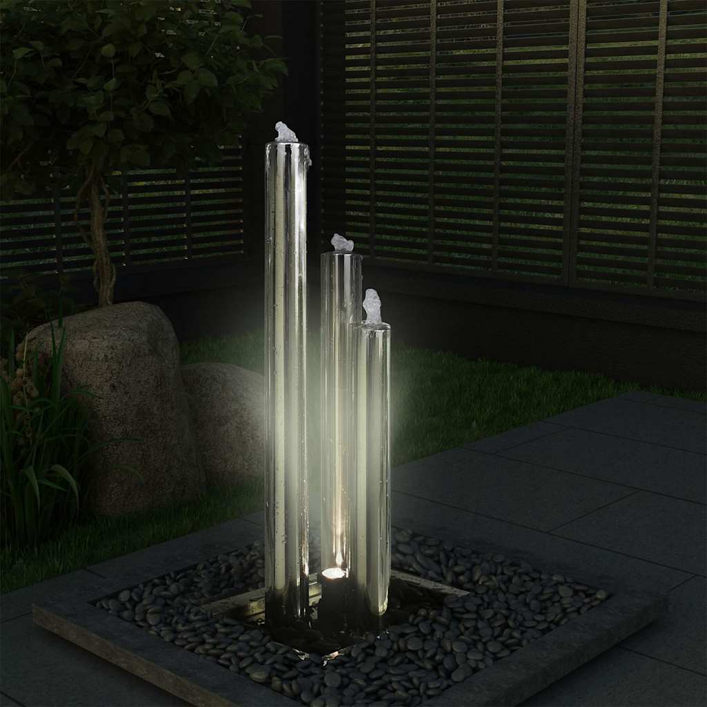 vidaXL Fontaine de jardin Argenté 48x34x88 cm Acier inoxydable