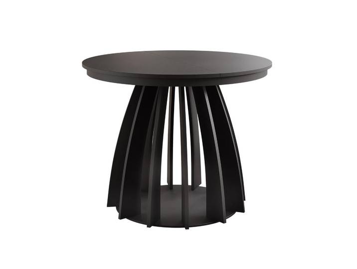 Idohome Ausziehtisch Veno 100-140/76 cm Schwarz matt, Uni, Rund,Rund, 100x76x100 cm, Esszimmer, Esstische