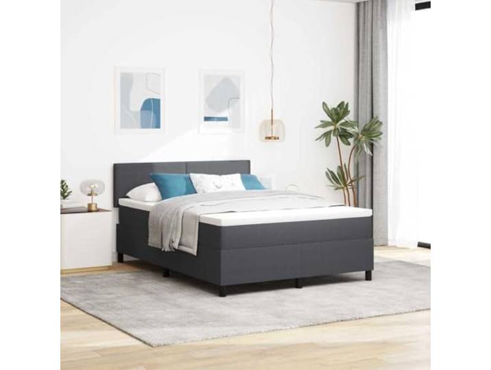 RJPLMFV Boxspringbett, Dunkelgrau, 160 x 200 cm Holz, verstellbarer Kopf, Taschenfedern, mittelfest, mit Latten