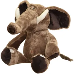 Plüsch Maskottchen Kuscheltier Elefant mit großen Ohren Braun 22cm