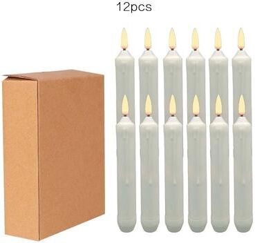 Uplift Treasures 12 Piece Flameless LED Taper Candles Battery Operated For Home And Event Decor 3d Candle