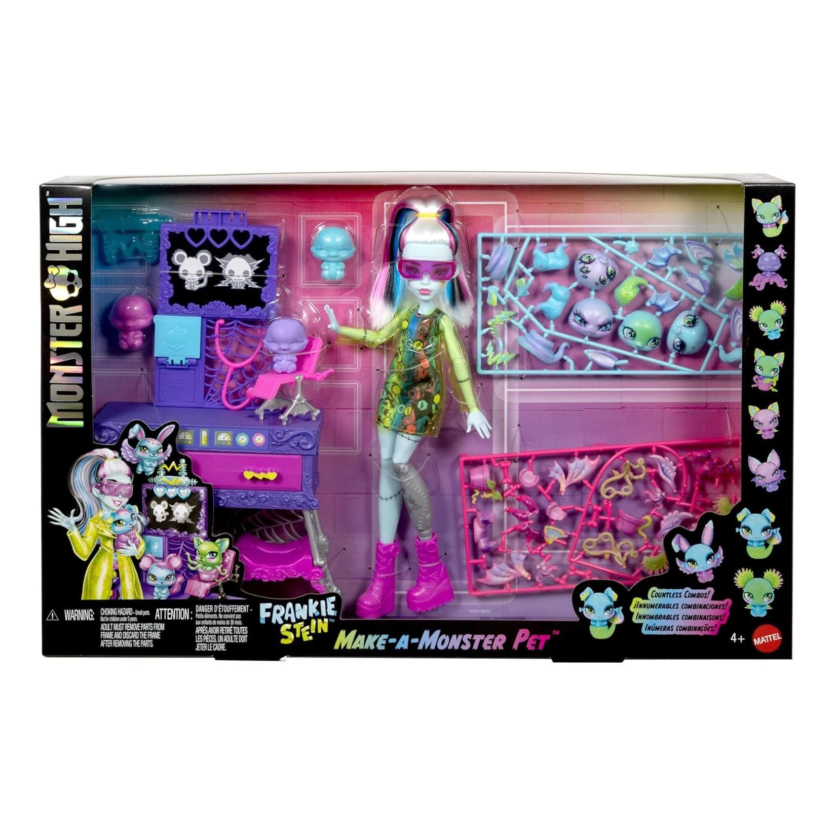 Mattel JBF18 - Monster High - Make-A-Monster Pet - Spielset, Frankie-Stein-Puppe und Zubehörteile, Wissenschaft-Labor
