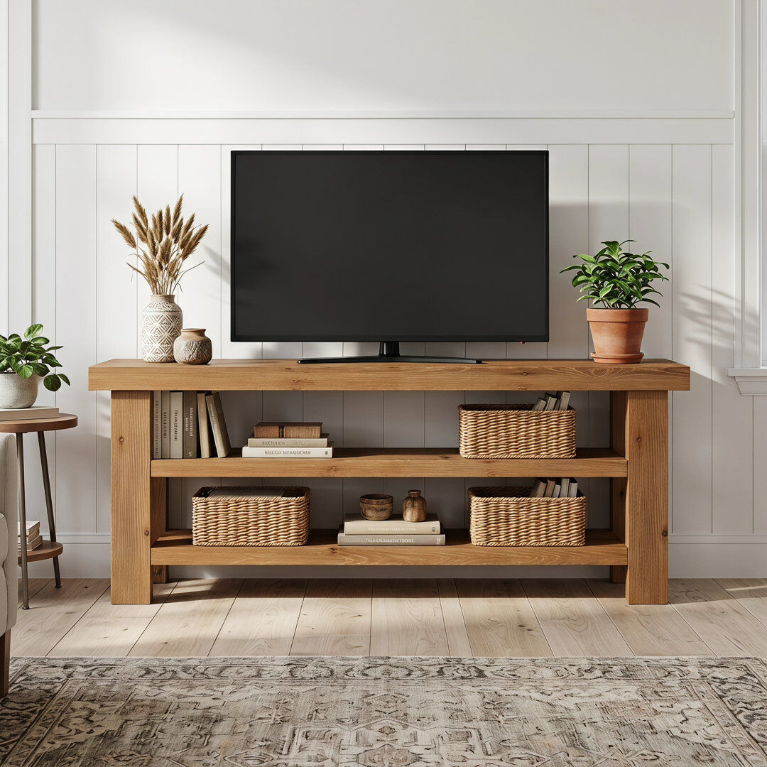 Blue Elephant Unfinished TV Stand for TVs up to 75" Unfinished;Natural;Naturbelassen 75"
