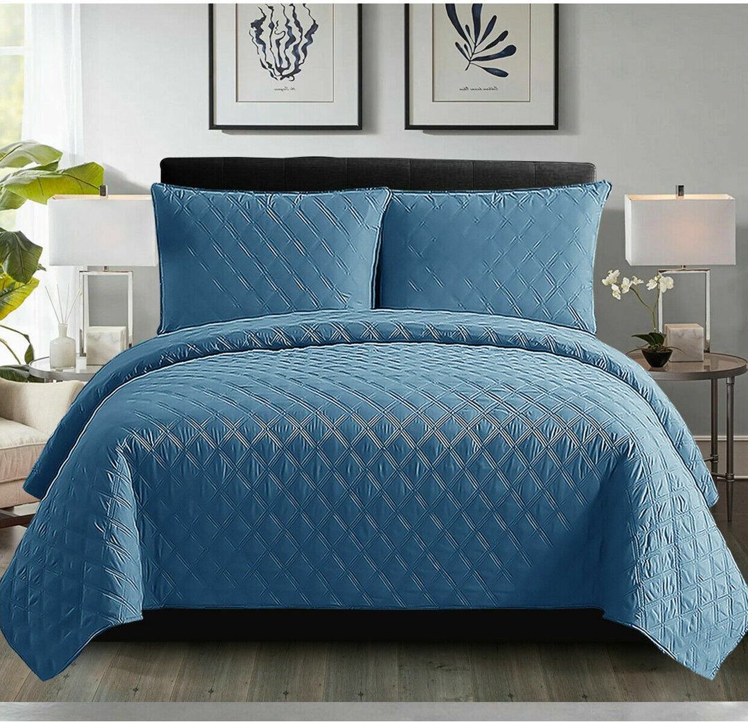 Canora Grey Amnon Geometric Blanket Blue W200 x L200cm